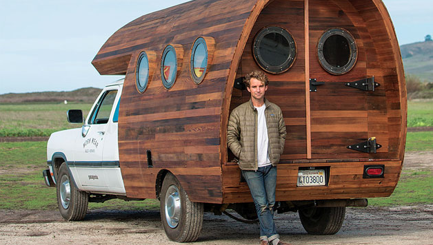 Jay Nelson with camper creation